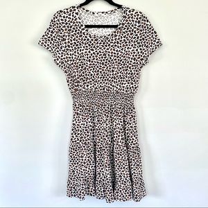 Animal Print Casual Smocked Waist Dress